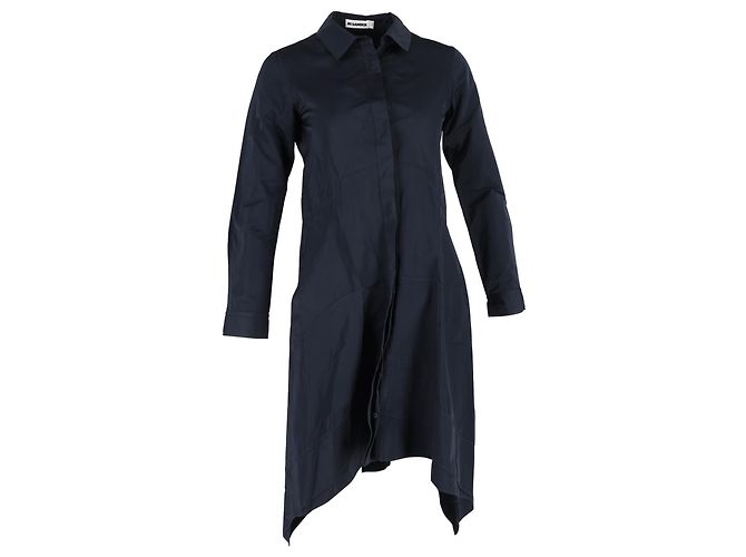 Abito camicia Jil Sander in cotone blu navy