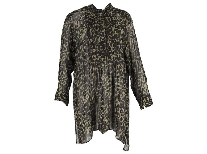 Isabel Marant Etoile Robe mini imprimée léopard Cray Isabel Marant en viscose verte