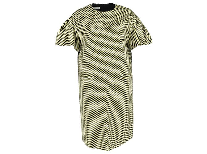 Abito stampato geometrico Dries Van Noten in seta multicolore
