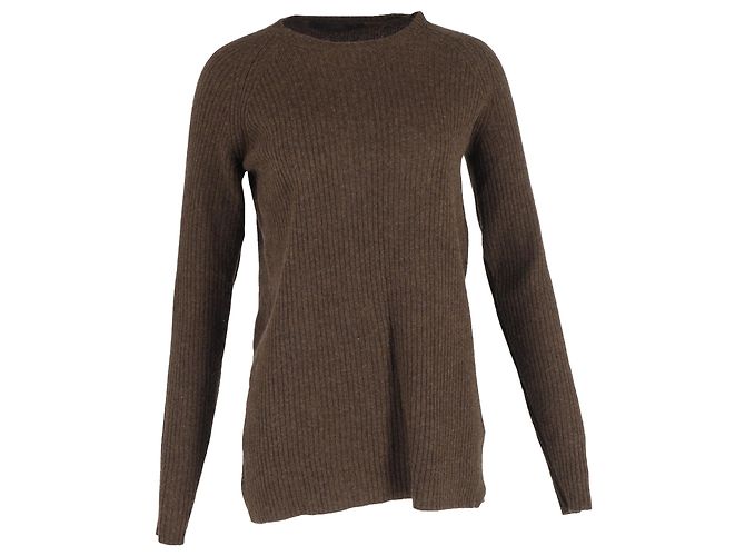 Haider Ackermann Rundhals-Pullover aus brauner Wolle Rot