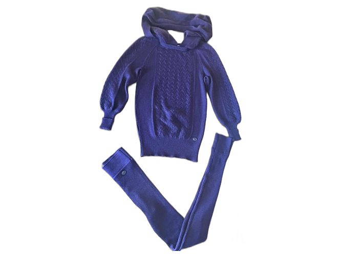 Chanel Set aus Kaschmir und Seide Lila