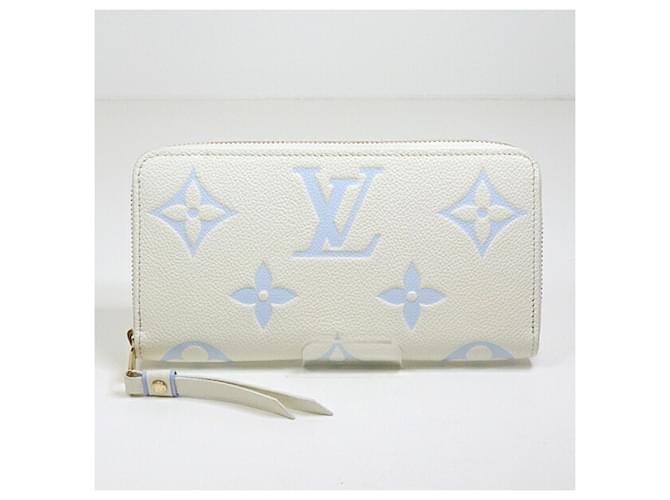 Louis Vuitton Zippy Wallet M83308 White Blue Leather Cloth  ref.2039440