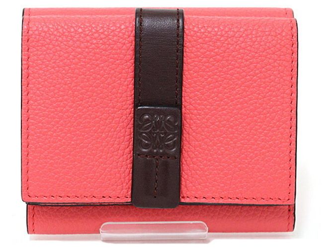 Portafoglio Trifold Loewe in rosa e rosso