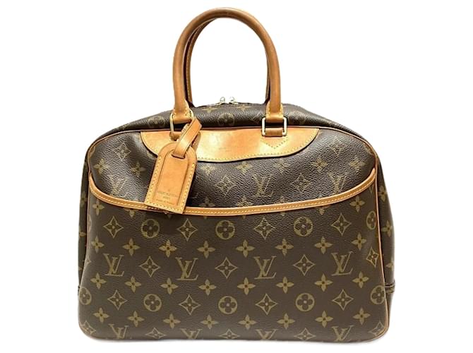 Bolsa Deauville Monogram Louis Vuitton Marrom Monograma Couro envernizado  ref.2039615