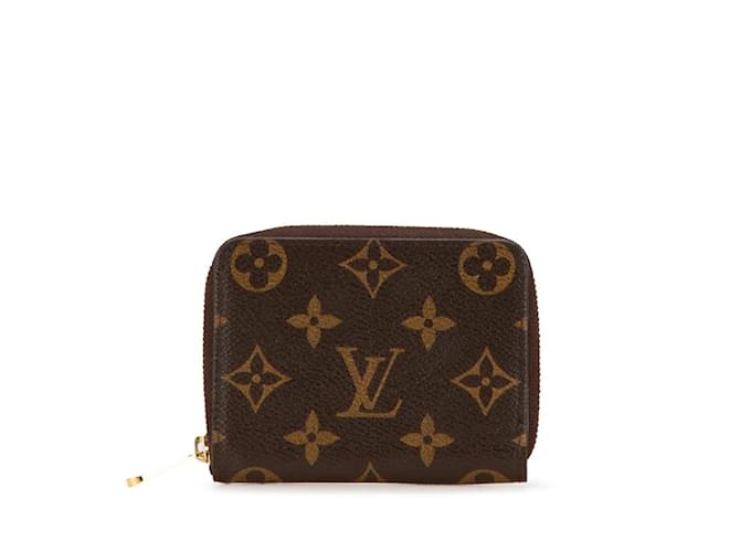 Louis Vuitton Monogram Zippy Coin Purse Brown Leather Plastic  ref.2040160