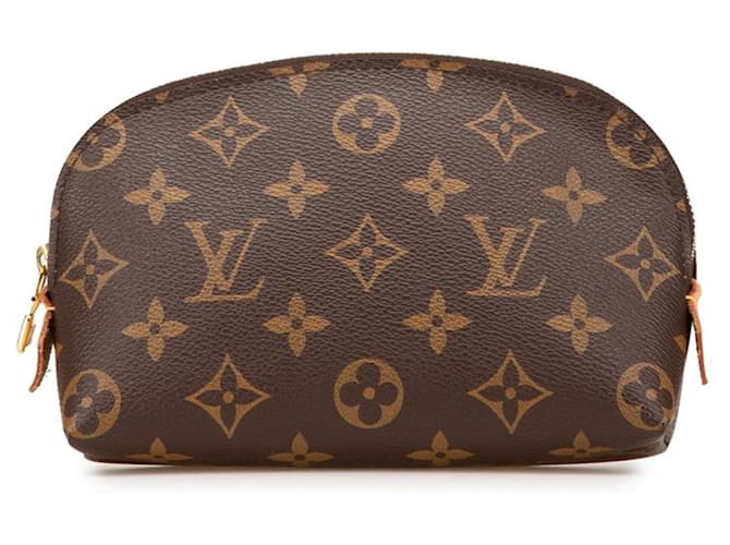 Pochete Tick Monograma Louis Vuitton Marrom Couro Plástico  ref.2040224