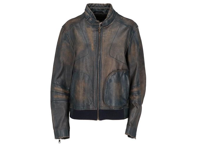 Marc Jacobs Shaded Blue Leather Jacket - 2020s