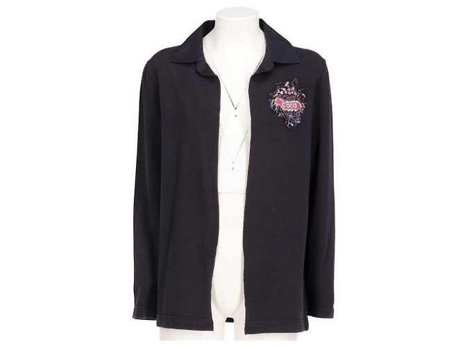 Chanel Navyblauer Baumwollcardigan - 2000er Marineblau