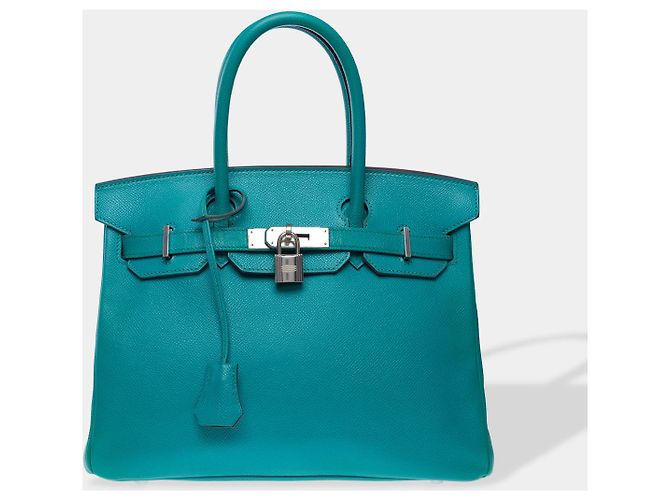 Hermès HERMES Birkin 30 Tasche aus blauer Leder - 102502