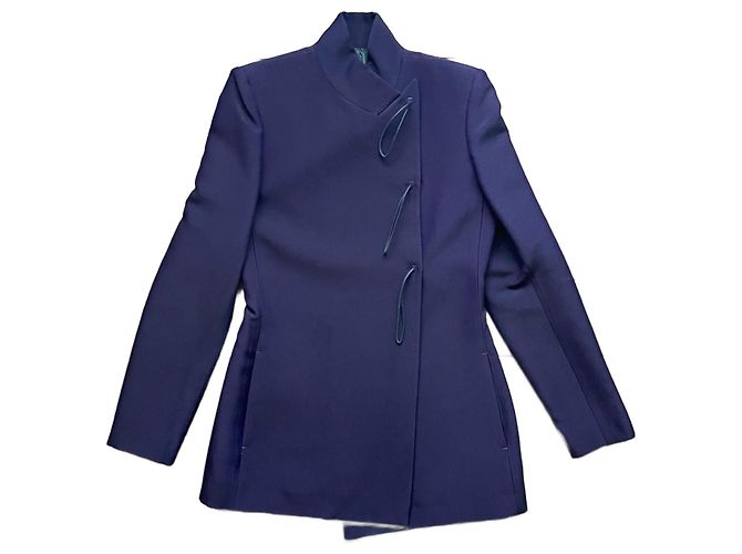 Jean Paul Gaultier Jacke Dunkelviolett Wolle Seide