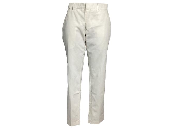 Pantaloni dritti Hermès in cotone bianco Crudo