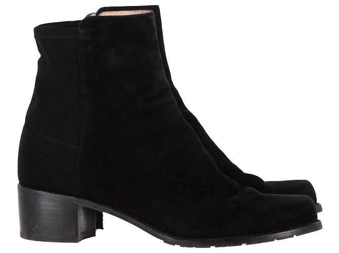 Bottines Stuart Weitzman en daim noir