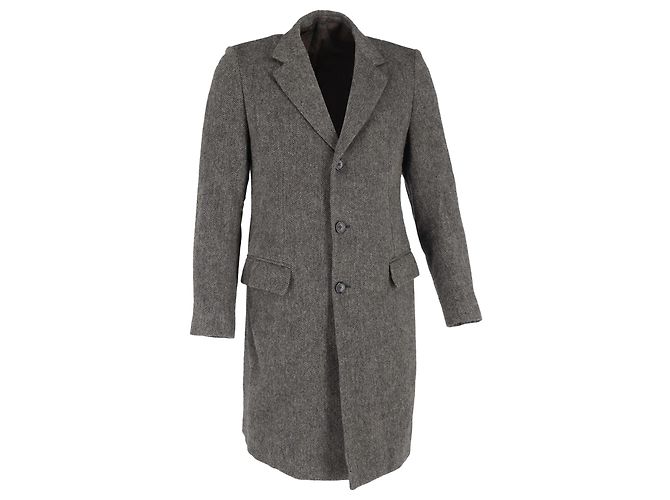 Jil Sander Long Coat in Grey Wool