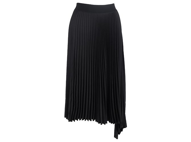 Falda midi asimétrica plisada Joseph en poliéster negro