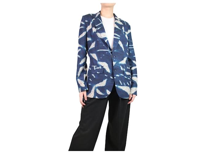 Ralph Lauren Blue tie dye printed blazer - size UK 10 Silk  ref.2041176