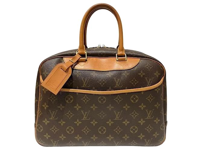 Bolsa Deauville Monogram Louis Vuitton Marrom Monograma Couro envernizado  ref.2042770