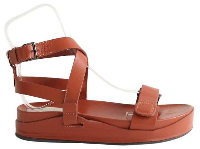 Inès de la Fressange Sandali in pelle marrone