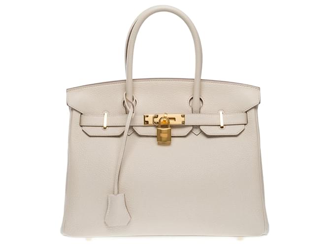 Hermès Sac HERMES Birkin 30 en Cuir Beige - 102513  ref.2043057