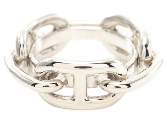 Ring Bague de foulard Chaine d'Ancre d'Hermès Métal Argenté  ref.2043240