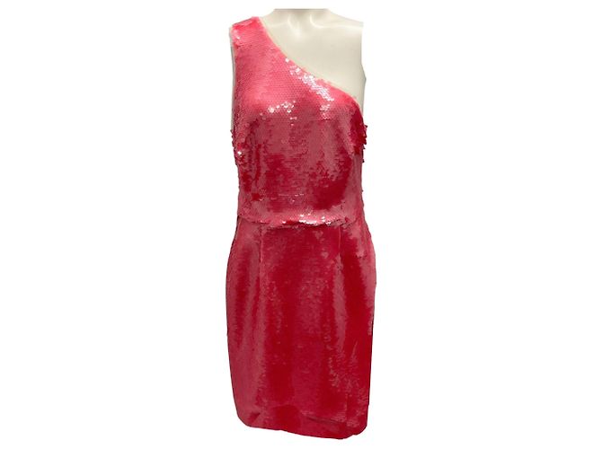 Vestido mini de un hombro con lentejuelas Haney Dusty Rose Serena Rosa