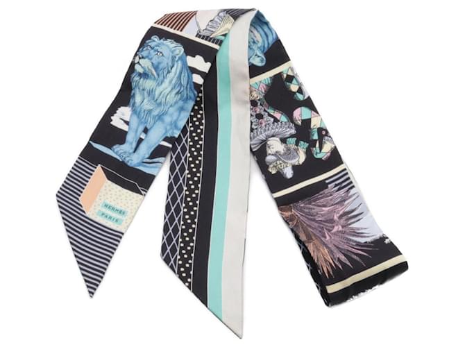 Hermès Hermes Twilly GRAND THEATRE NOUVEAU Silk Scarf Black Multiple colors  ref.2043525
