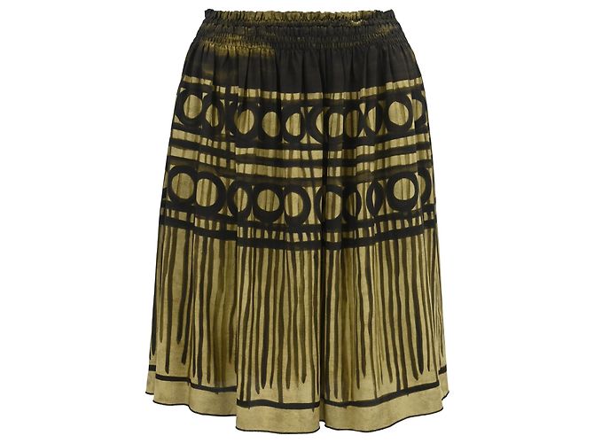Gonna midi stampata Miu Miu in cotone multicolore