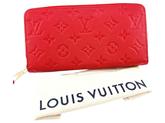 Louis Vuitton Monogram Empreinte Long Wallet Red