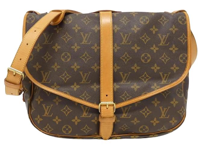 Louis Vuitton Saumur 35 Brown Cloth  ref.2044749