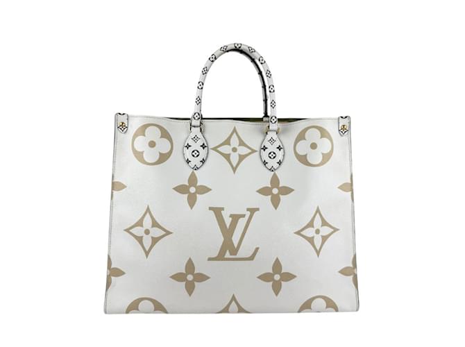 Louis Vuitton Handbag Shoulder Bag White Beige Khaki Cloth  ref.2045056