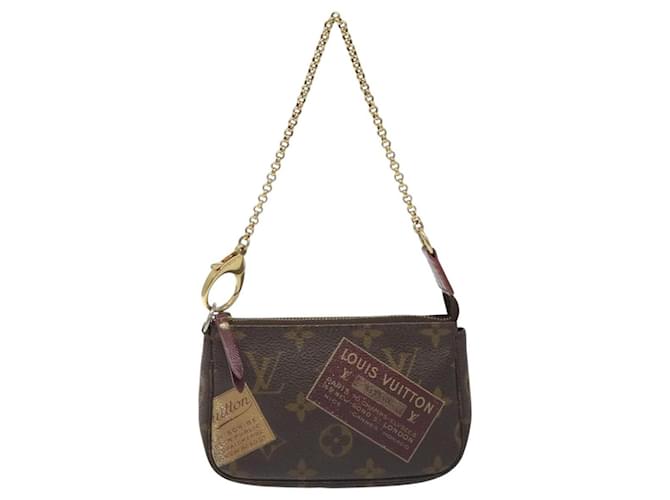 Louis Vuitton Mini Pochette Accessoires Brown Cloth  ref.2045558