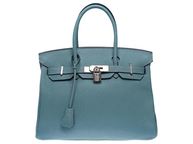 Hermès Sac HERMES Birkin 30 en Cuir Bleu - 102504  ref.2045873