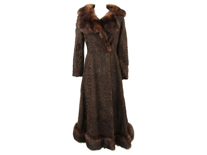 Autre Marque Balzani Brown Persisches Lammfell-Mantel Braun