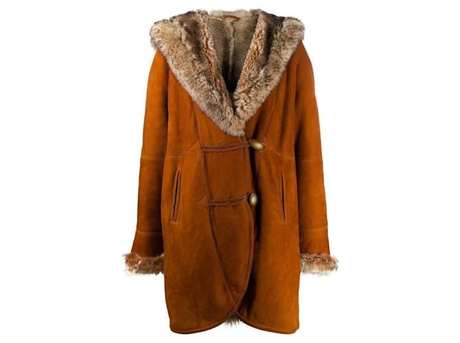 Autre Marque A.N.G.E.L.O. Vintage Cult Orange Brown Suede Coat  ref.2045941