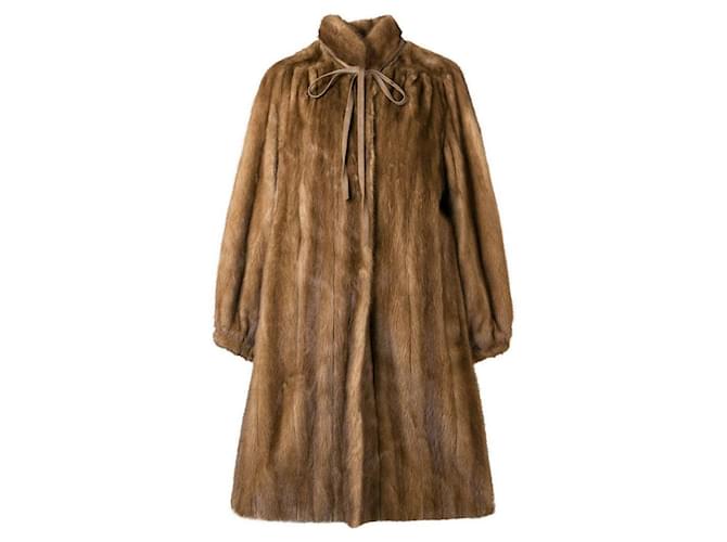 Autre Marque A.N.G.E.L.O. Vintage Cult Beige Mink Fur Reversible Coat Brown Sand  ref.2045946
