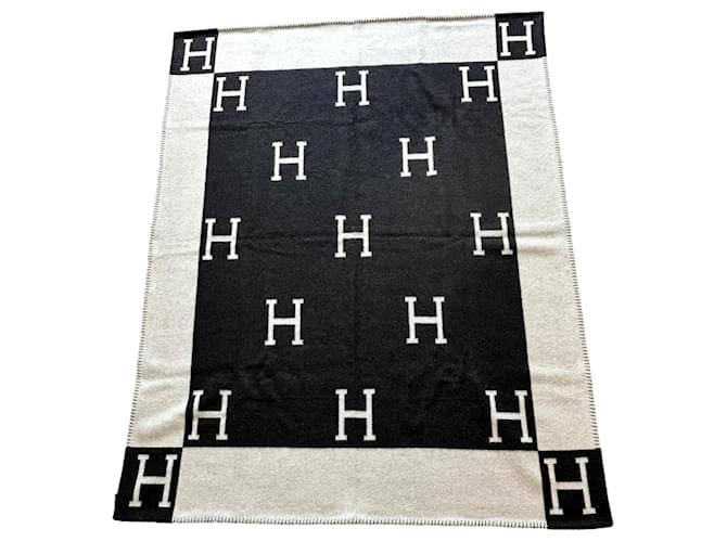 Hermès Avalon sofa throw Grey Wool  ref.2045977