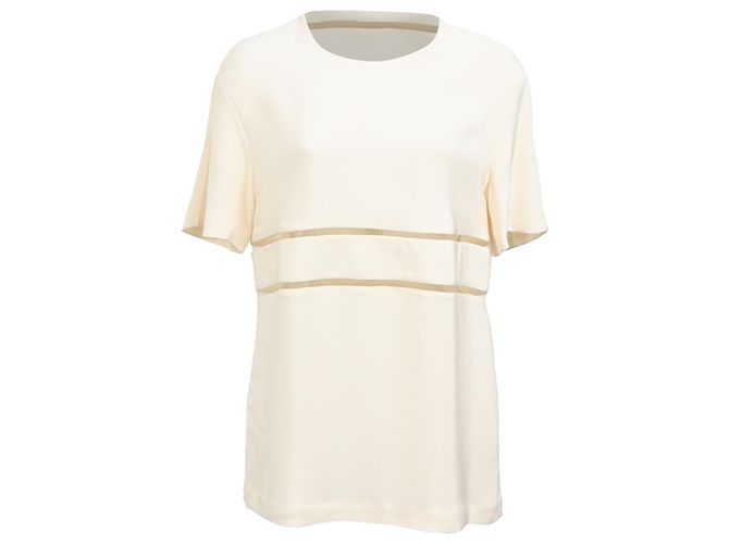Top de crepé con corte de Alexander Wang en seda marfil Blanco Crudo
