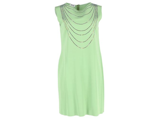 Abito mini decorato Moschino Cheap and Chic in seta verde