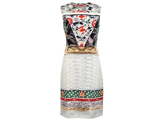 Abito stampato al ginocchio di Mary Katrantzou in seta multicolore