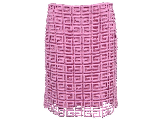 Miniröcke aus Guipure-Spitze aus rosa Wolle mit 4G-Logo von Givenchy Braun Pink