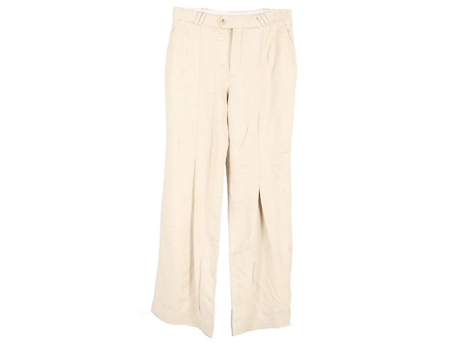 Pantalones anchos plisados de Acne Studios en viscosa nude Castaño Carne