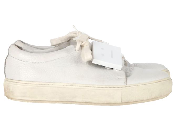 Tênis baixos Adriana em couro branco da Acne Studios