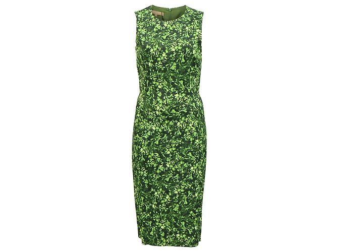 Vestido ajustado estampado Michael Kors en algodón verde