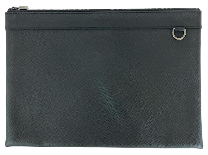 Louis Vuitton Taiga Pochette Apollo Clutch Bag Black Leather  ref.2047481
