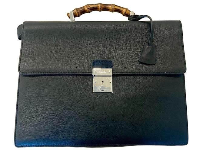 Gucci Bamboo Handle Bags Black Leather  ref.2047671