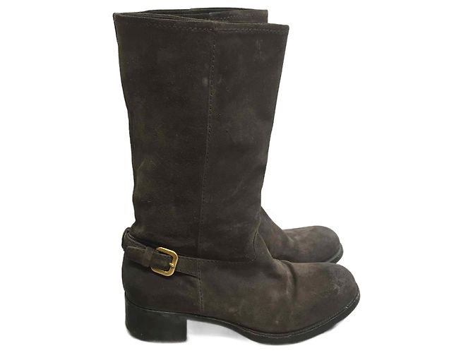 PRADA Boots T.EU 35.5 Suede Brown