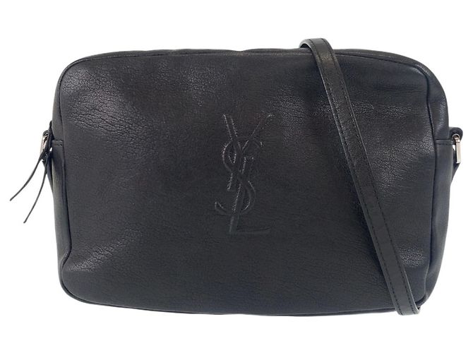 Borsa a tracolla in pelle nera Saint Laurent