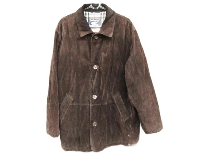 Giacca in suede Burberry marrone scuro