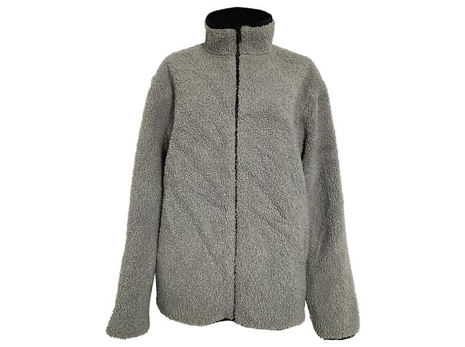 Theory Classon Zipped Fleece-Jacke aus grauem Polyester