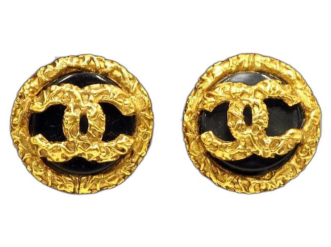 Orecchini a clip CC di Chanel 1993 Gold hardware