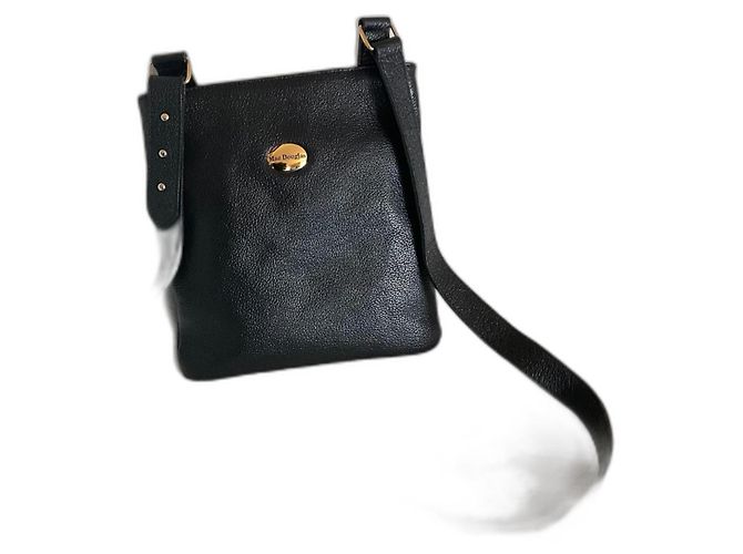Bolsa transversal Mac Douglas em couro preto